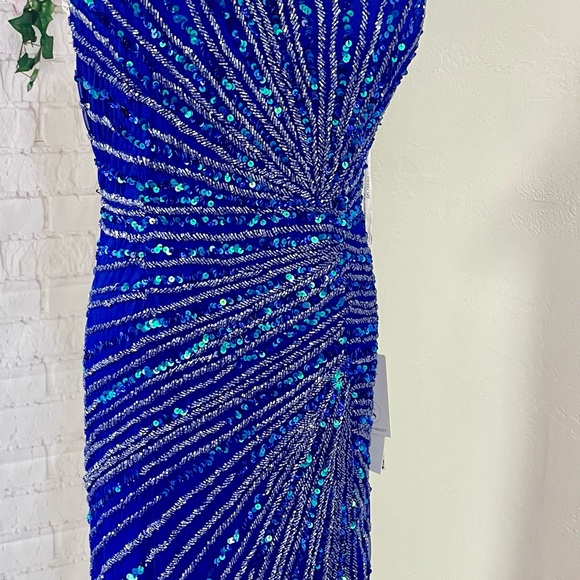 Portia and Scarlett slit skirt one shoulder dress royal Blue SZ 20 - Picture 6 of 7